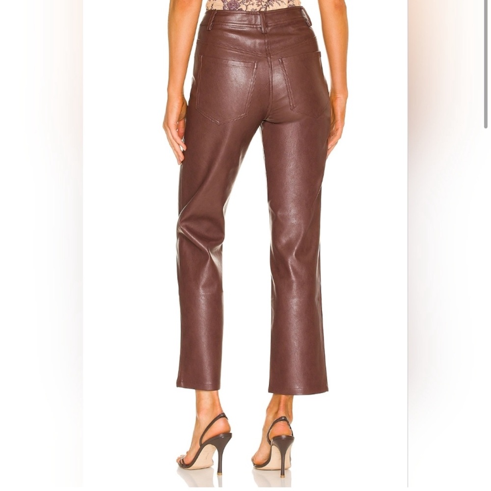 NWT MIAOU JUNIOR PANT IN BROWN VEGAN LEATHER XS - Picture 2 of 8
